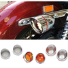 Turn Signal Lens Cover 2" Bullet Visor-Style Bezels Compatible for Harley Davidson Dyna Street Glide Road Softail Custom Cruiser 2000-2020