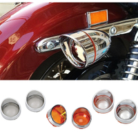 Turn Signal Lens Cover 2" Bullet Visor-Style Bezels Compatible for Harley Davidson Dyna Street Glide Road Softail Custom Cruiser 2000-2020