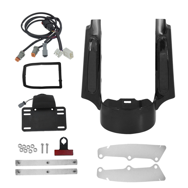 Rear Fender Extension Fascia Kit With Brake/Running/Turn LED Light For Harley Touring Road King Electra Street Glide 2009-2013