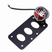 Retro rear taillights Metal STOP round brake taillights Motorcycle modified For Harley